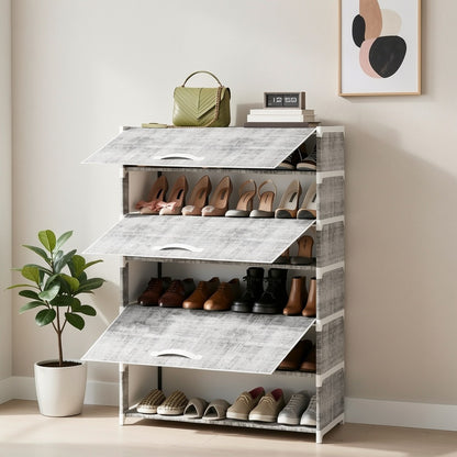 7-Tier Shoe Rack, Freestanding Shoe Storage Rack for Entryway detail image - detail view 7