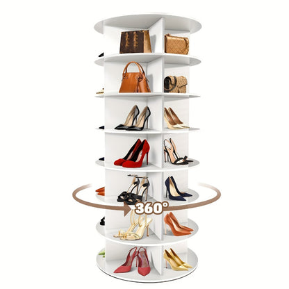 Shoe Racks and Shoe Organizers, Rotating Shoe Rack Tower 7-Tier 360° Spinning - Holds 28 shown in the main product view
