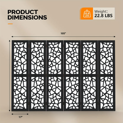 Room Divider shown in the Black, 6 Panel option