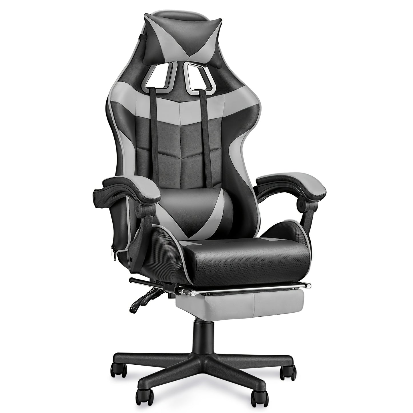 Beczeeb Swivel Gaming Chair with Footrest High Back Office Chair with Headrest&Massage Lumbar Support Swivel Ergonomic Gaming Chair for Adults