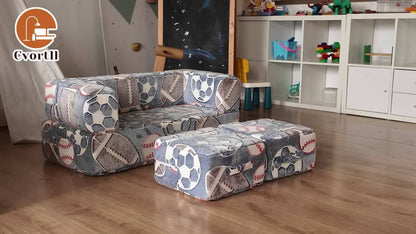 Folding Sofa Bed with LED Lights Multifunctional Convertible Sofa Cushion Floor Couch for Game Room Bedroom Living Room, Luminous Lazy Sofa Sleeper Chair Fold Out Bed