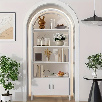 71-Inch Freestanding Bookshelf with Hidden Storage and Multiple Color Options detail image - detail view 5
