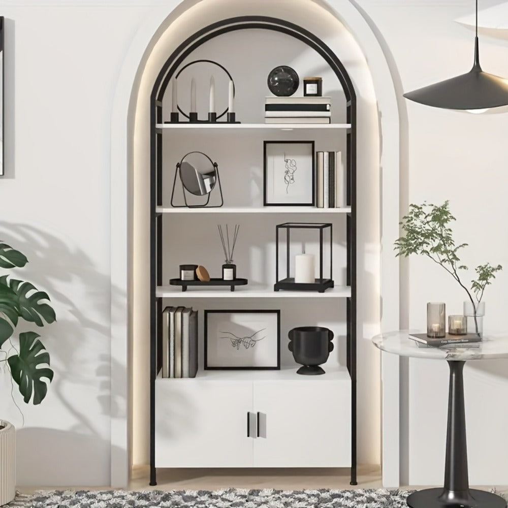 71-Inch Freestanding Bookshelf with Hidden Storage and Multiple Color Options detail image - detail view 7