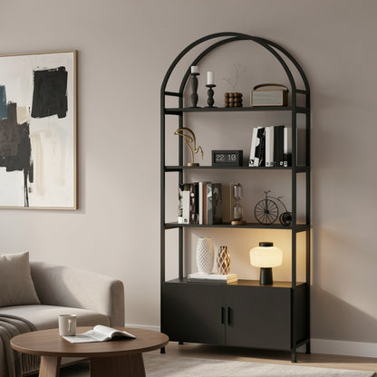 71-Inch Freestanding Bookshelf with Hidden Storage and Multiple Color Options detail image - detail view 9