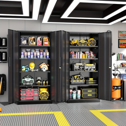 71-Inch Metal Garage Storage Cabinet with Adjustable Shelves detail image - detail view 12
