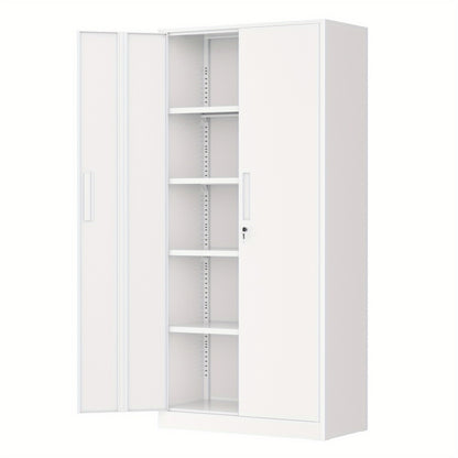 71-Inch Metal Garage Storage Cabinet with Adjustable Shelves detail image - detail view 13