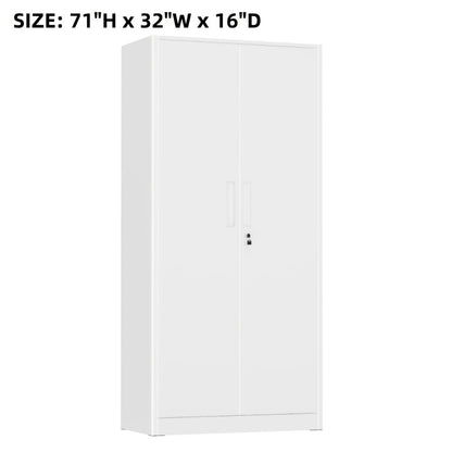 71-Inch Metal Garage Storage Cabinet with Adjustable Shelves detail image - detail view 5