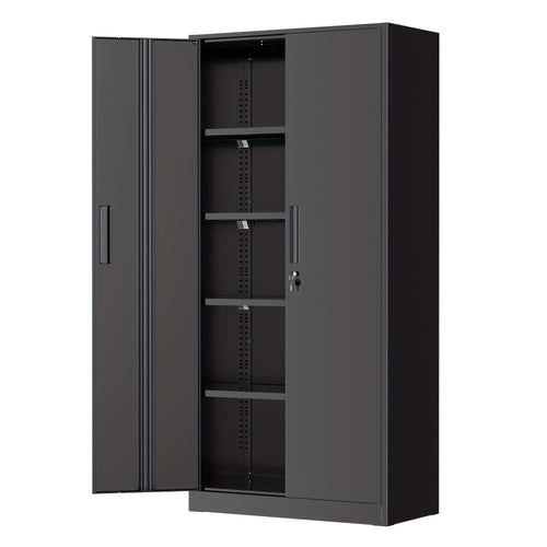 Storage Cabinet, Lockable Metal 71"H with Adjustable Shelves & Locking Doors shown in the main product view