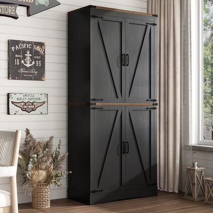 71-Inch Tall Bathroom Storage Cabinet with Adjustable Shelves detail image - detail view 13