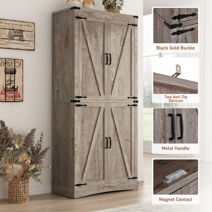 71-Inch Tall Bathroom Storage Cabinet with Adjustable Shelves detail image - detail view 20