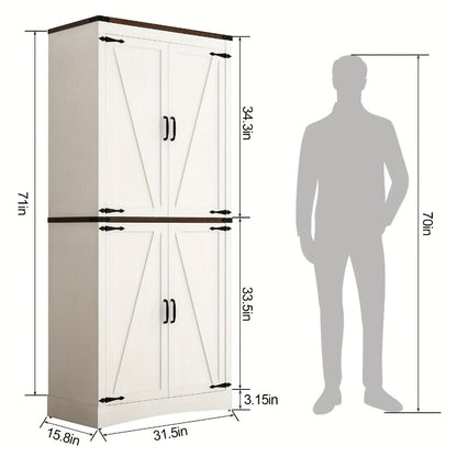71-Inch Tall Bathroom Storage Cabinet with Adjustable Shelves detail image - detail view 4