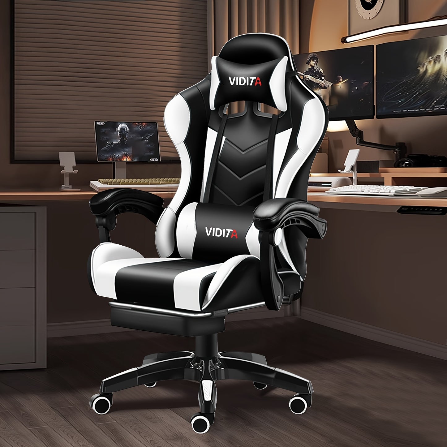 Gaming Chair, Adult Gamer Chair Ergonomic Computer Chair for Teens, Racing Style PC Office Chair with Lumbar Support