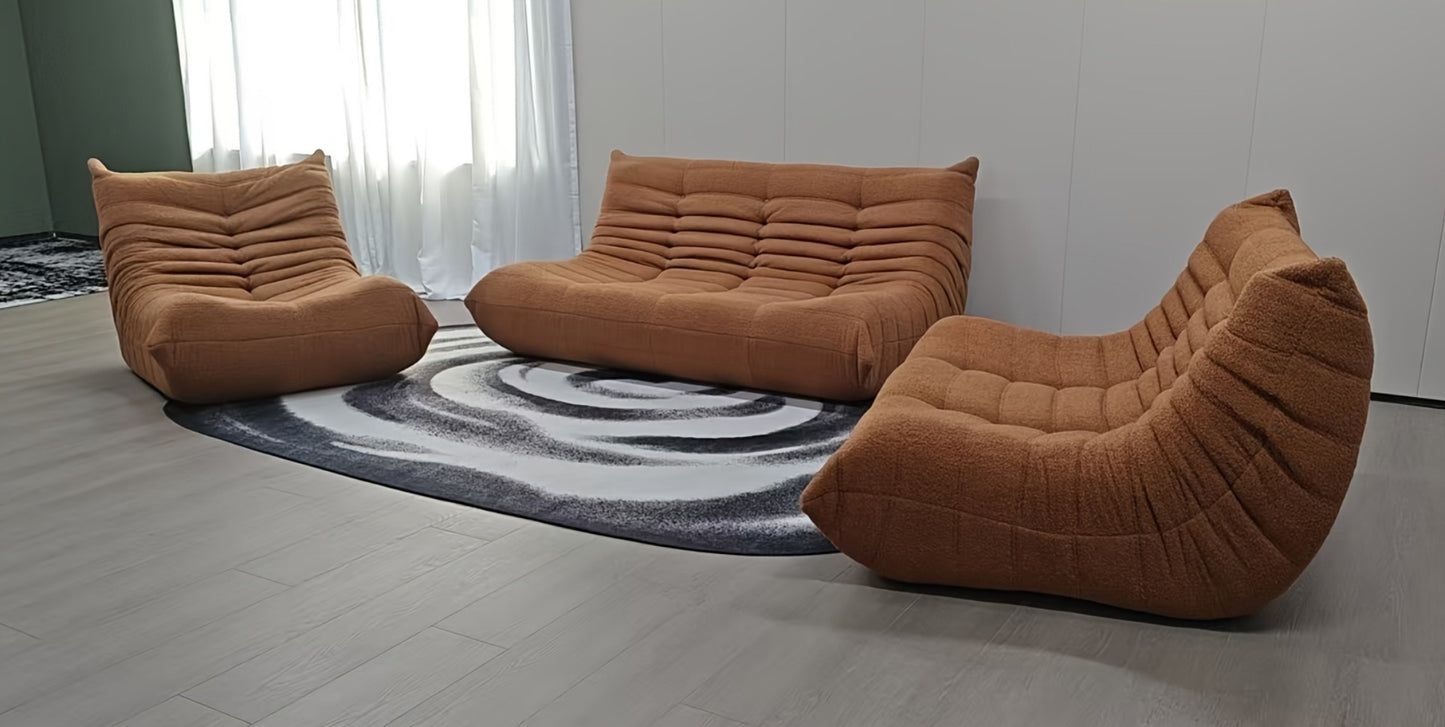 Floor Sofa Chair with Ergonomic Back Support, Modular Lazy Sofa for Living Room Bedroom Office, Button Tufted Low Profile Couch in Single 2-Seater 3-Seater, 20 Colors No Assembly Required