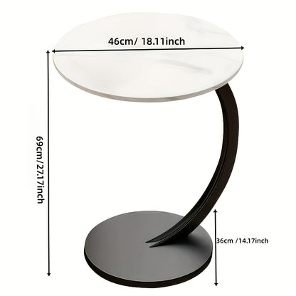 Simple Luxury Solid Wood Circular Coffee Table - Modern Double-Layer Sofa Side Cabinet, Creative Lightweight Luxury Side Table, Chic And Simple Living Room Circular Coffee Table, Suitable for Bedroom, Balcony, Living Room And Kitchen Leisure Tables