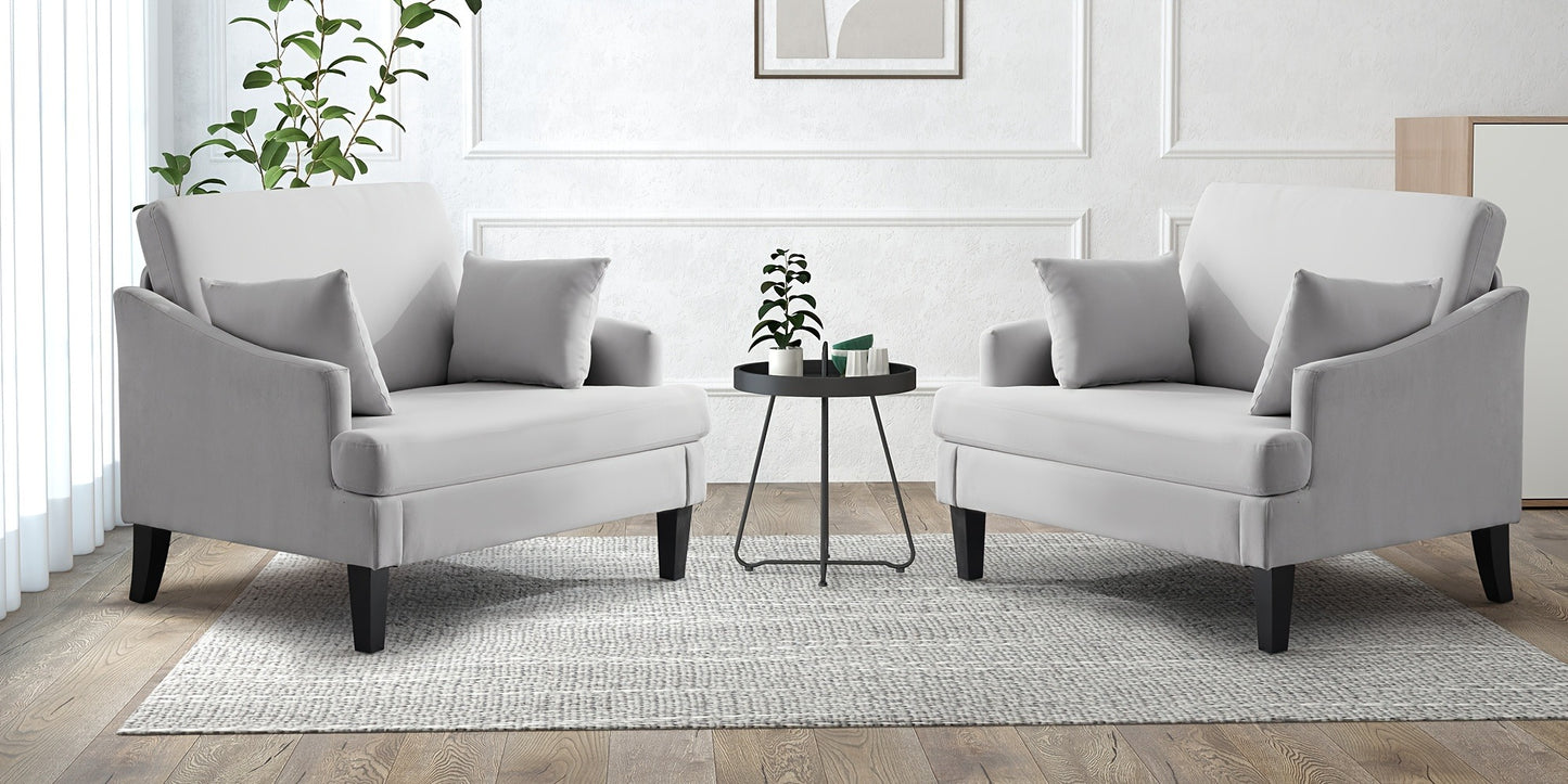 Oversized Accent Chair 33.5" Wide with 2 Pillows, Upholstered Memory Foam Armchair Big Reading Chair, Modern Single Sofa Chair for Living Room Bedroom Apartment Office