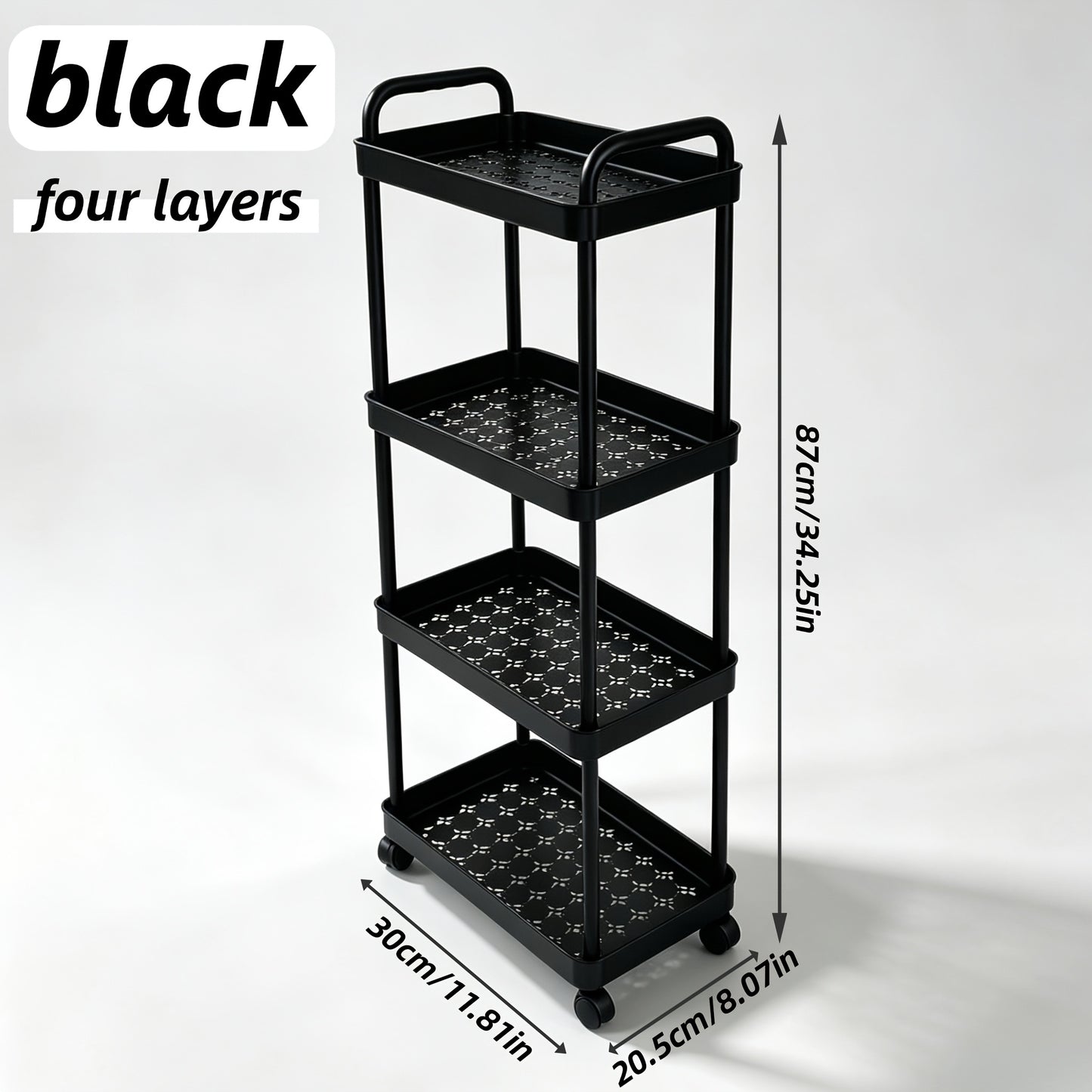 Multifunctional Trolley Rack Kitchen Bathroom Toilet Floor Multi-Layer Movable Storage Rack Practical Home Organization Modern Easy Design