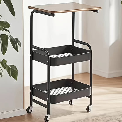 Multi-tiered Rolling Lug Racks, Food Service Shelves And Racks, Removable Metal Storage Racks, Portable Casters, Multi-tiered Carts - for Storage And Organization In Bedrooms, Kitchens, Bathrooms, Offices, And Dorm Rooms.