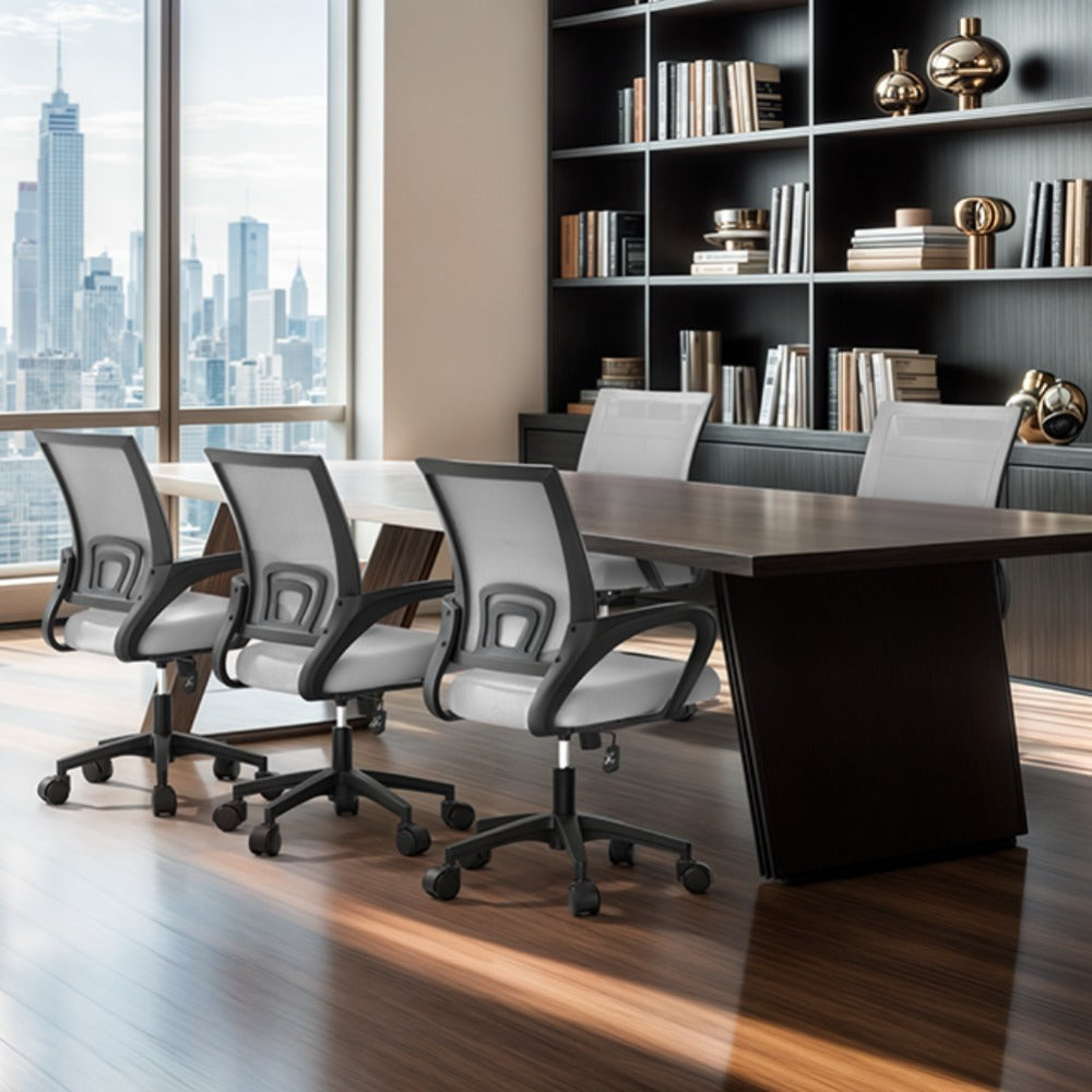 Ergonomic Office Chair Mid-Back Mesh Swivel Desk Chair with Lumbar Support Adjustable Height Sponge Seat Rolling Wheels, 300 lbs Capacity, 6 Colors, 1 or 2 Pack