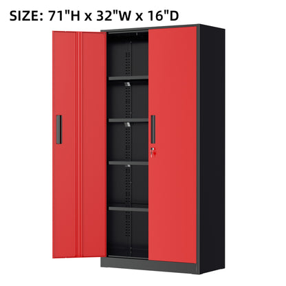 Storage Cabinet shown in the Black+Red option