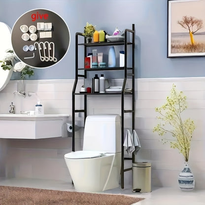 Toilet Rack, Independent Metal Bath Rack, with Roll Paper Rack And Hook, Space Saving Bathroom Organizer And Storage Rack, Above Toilet Rack, Used for Bathrooms And Laundry Rooms