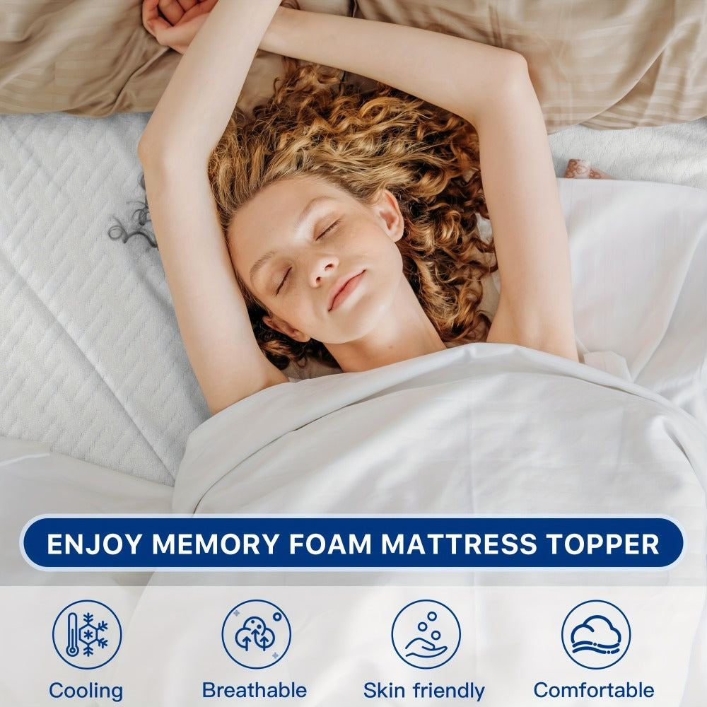 Gel Memory Foam Mattress Topper 3 Inch | Cooling Gel-Infused, Soft & Breathable, Twin XL Full Queen King Cal King – Better Sleep Every Night