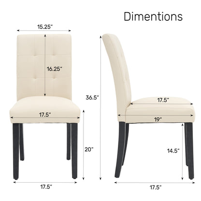 Set of 2 Faux PU Leather Upholstered Dining Chairs for Home Kitchen Living Room- Dining Room Chairs Dining Side Chairs