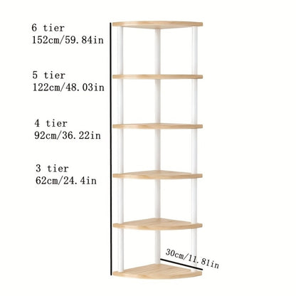 Corner Bookshelf 3/4/5/6 Tier Iron Shelving Unit, Freestanding Corner Storage Shelf for Living Room Bedroom Office, Modern Minimalist Heavy-Duty Space-Saving Decorative Corner Rack