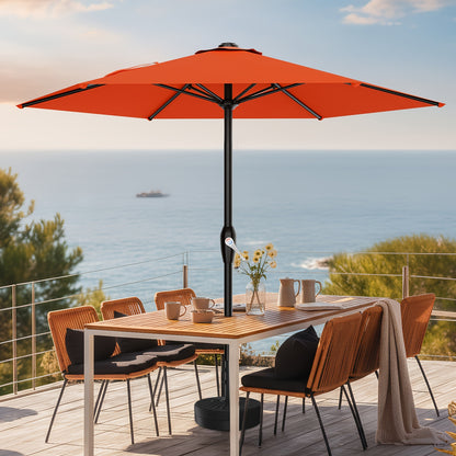 Outdoor Patio Umbrella, Heavy Duty 7.5ft Windproof Market Umbrella with UV Block Canopy, 6 Flexible Fiberglass Ribs, Smooth Crank for Backyard, Beach & Pool, Base Sold Separately