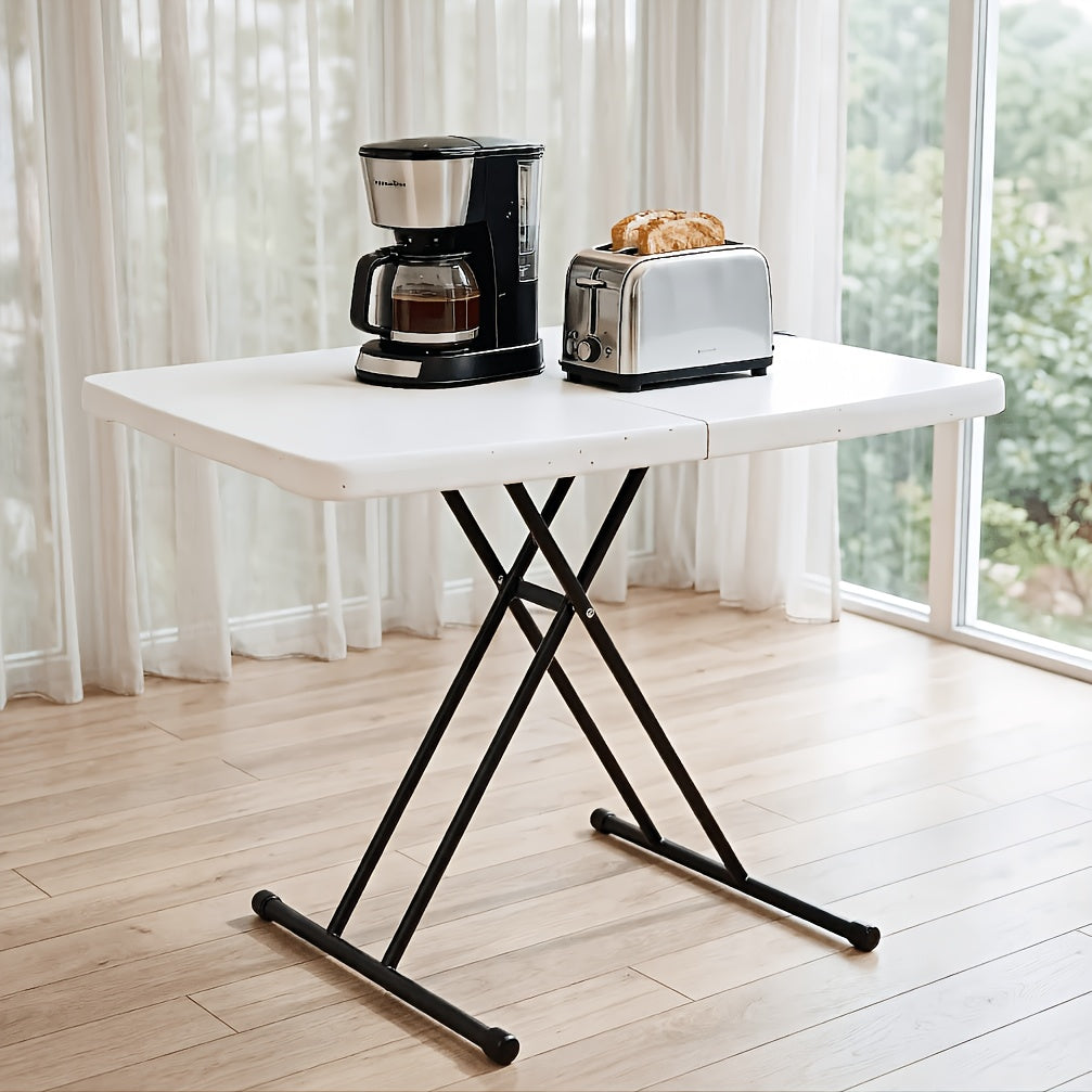 2.5/4/6FT Folding Table, 6 Foot Folding Table Heavy Duty, Portable Plastic Folding Table with Handle, Fold in Half Table for Indoor Outdoor Use, Fold Up Table for Camping Dining Party Picnic Events