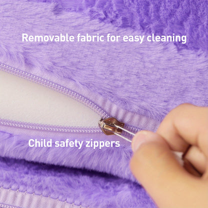 Kids 2-in-1 Foldable Sofa & Pillow, Soft Plush Memory Foam Children's Lounger, Washable Cover, Cute Birthday & Holiday Gift for Kids Playroom