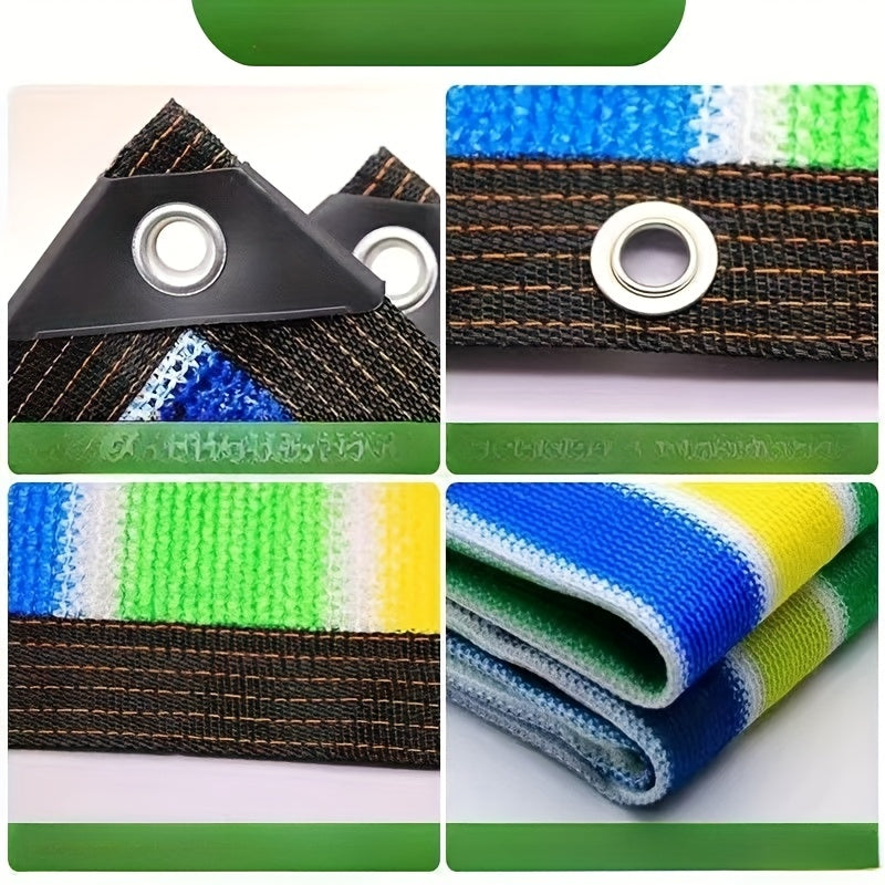 Outdoor Terrace Canopy - UV Protection & Sun Shade Net Cover with Strated Design, Easy Assembly, Suitable for Garden, Balcony, - Mixed Colors UV Shield Outdoor Sun Cover