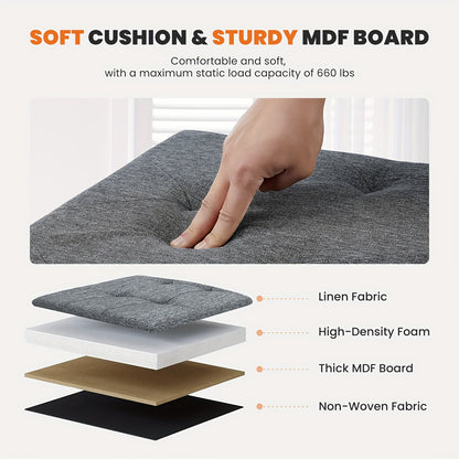 Storage Ottoman Bench, FoldingOttoman Stool, Ottoman with Storage, StorageChest, End Of Bed Bench, Padded Seat, StorageBench with Seating for Bedroom, Living Room, Mother's Day Thoughtful Gift