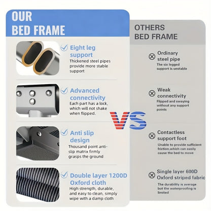 75-Inch Oversized Folding Bed with Tool-Free Assembly for Bedroom Comfort and Support detail image - detail view 19