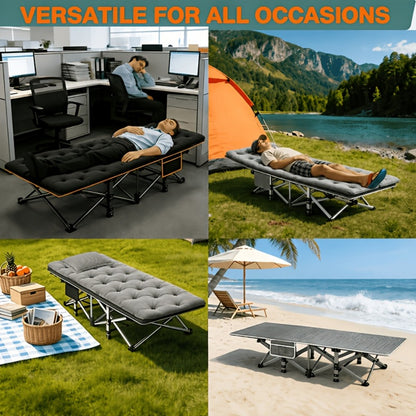 75-Inch Oversized Folding Bed with Tool-Free Assembly for Bedroom Comfort and Support detail image - detail view 4