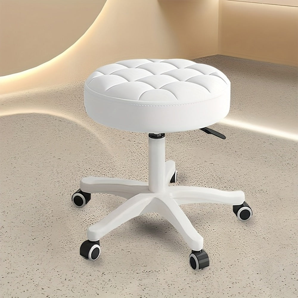 Salon Stool Chair with Super Soft Cushion, 360° Swivel & Height Adjustable – Upgraded Rolling Stool for Salon, Spa, Tattoo, Medical & Home Office, White, Gray, Black