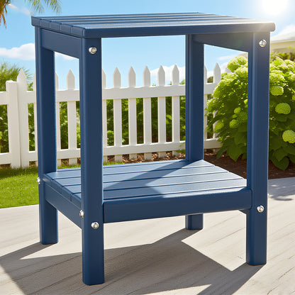 [HDPE Adirondack Side Table] Weather Resistant HDPE Adirondack Side Table | Outdoor Rectangular End Table for Adirondack Chair, Patio, Pool, Garden | 14 x 13 Inch Camping Accessories & Patio Furniture