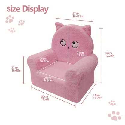 Kids Sofa/Teens - Ultra-Soft Teddy Bear Fleece & Machine-Washable Cover | 19.2"x13"x19.7"Ergonomic Support Chair, 5.6lbs Lightweight | Breathable Skin-Friendly Lounger For Game Room/Playroom (Cozy Beige)