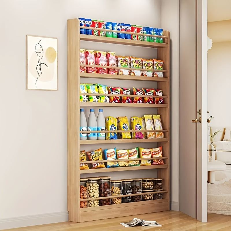 Creative Design, Ultra-Narrow Solid Wood Bookshelf, Bookcase, No Paint And Zero Formaldehyde, Wall-Mounted Bookshelf, Over-The-Door Bookshelf, Multi-Layer Shelf, Space-Saving