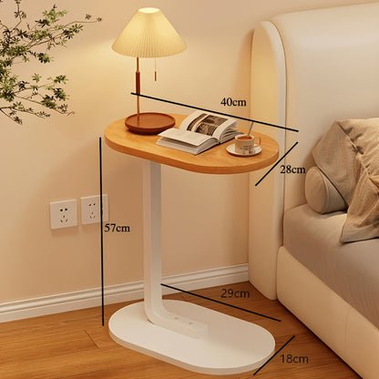 Mall C-shaped Side Table, Round Bedside Sofa End Table, TV Tray Table, Simple Bedside Table, Narrow Side Table In Living Room, Bedroom, Office, Easy to Install, Good Things At Home