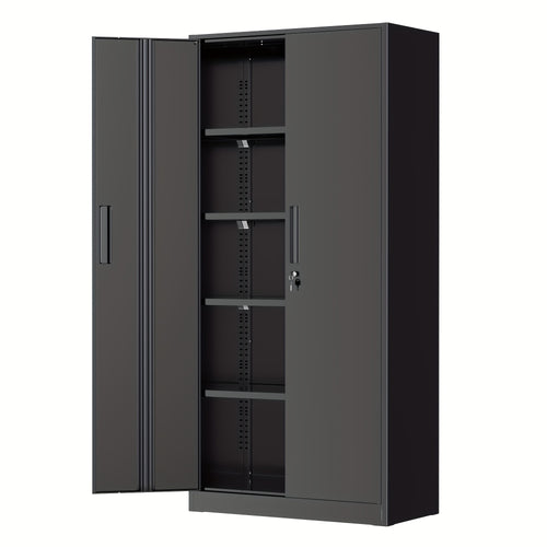 Metal Storage Cabinet, 71''/ 36''H for garage Storage Cabinet With Adjustable Shelves And Lockable Doors, Closet Storage And Organization For Garage, Gym, Home Office, School, Easy To Assemble