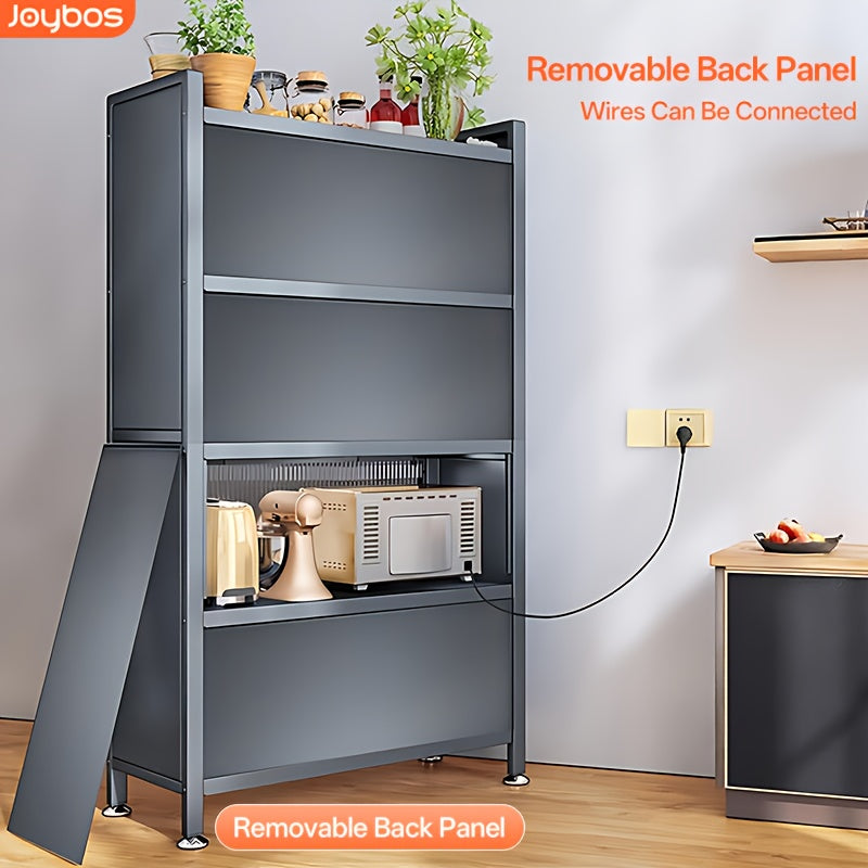 Heavy-Duty Metal Kitchen Cabinet with Transparent Acrylic Doors - Extra Tall Storage Shelf, Large Pantry Organizer for Kitchen, Living Room, Dining - Easy Assembly, No Power Needed (Grey, 57.1"H x 31.5"W x 12.6"D) - Ideal for Small Spaces