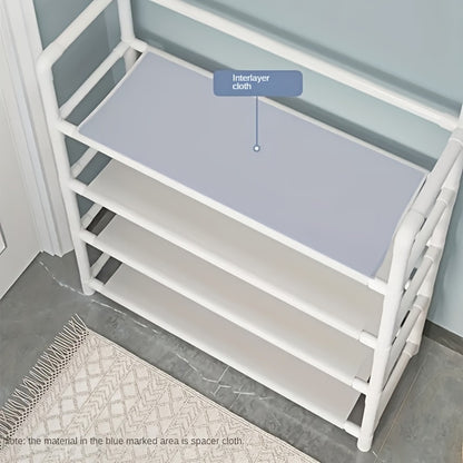 Shoe Rack with 10 Shoe Bags, Entryway Shoe Organizer & Hat Rack for Living Room Bedroom Hallway Dorm, Multi-Layer Freestanding Shoe Storage Shelf