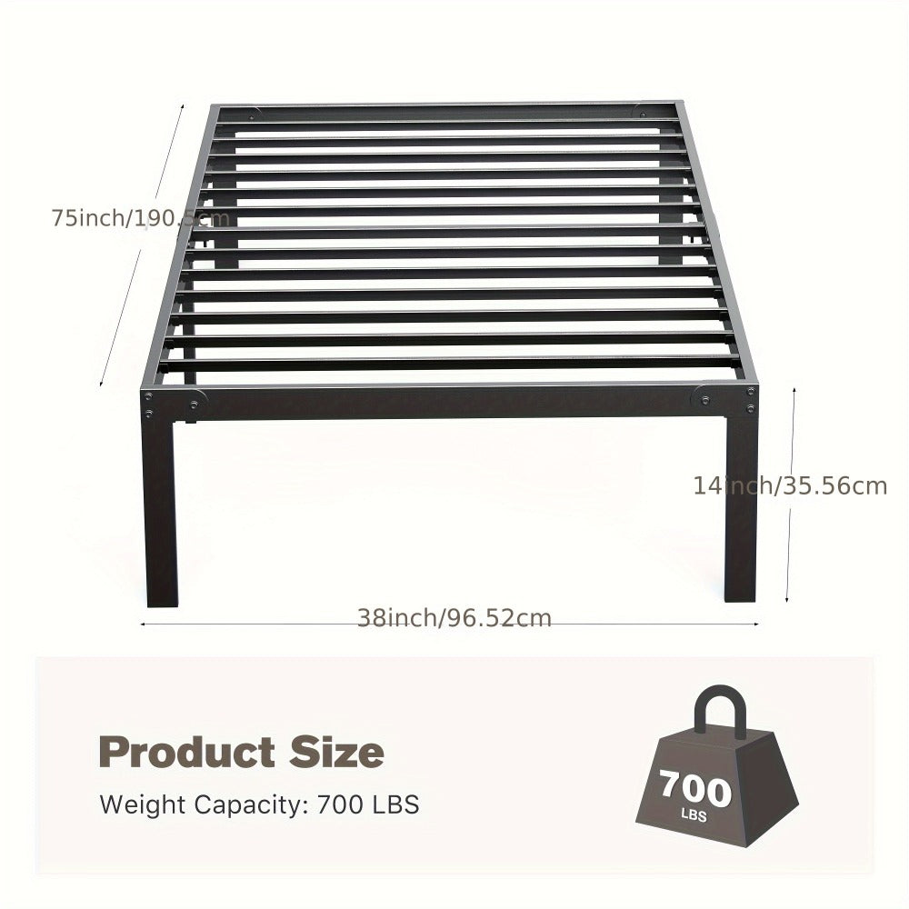 Metal Platform Bed Frame with Under Bed Storage 12 14 16 18 Inch Height Steel Slat Support No Box Spring Needed Twin Twin XL King Bedroom Furniture