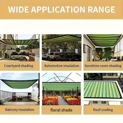 Outdoor Terrace Canopy - UV Protection & Sun Shade Net Cover with Strated Design, Easy Assembly, Suitable for Garden, Balcony, - Mixed Colors UV Shield Outdoor Sun Cover