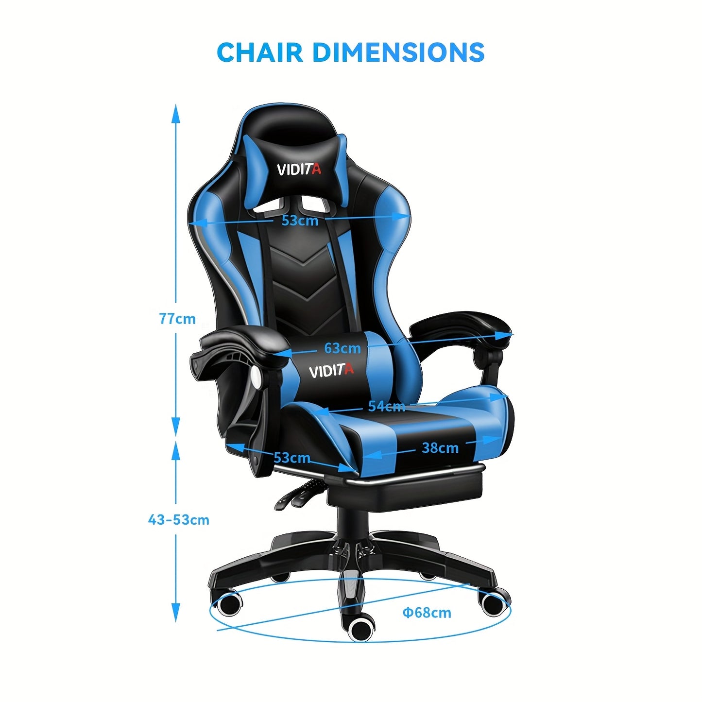 Video Game Chairs W/ Footrest, Big And Tall Gamer Chair for Adults, Racing Style Computer Chair with Headrest And Lumbar Support