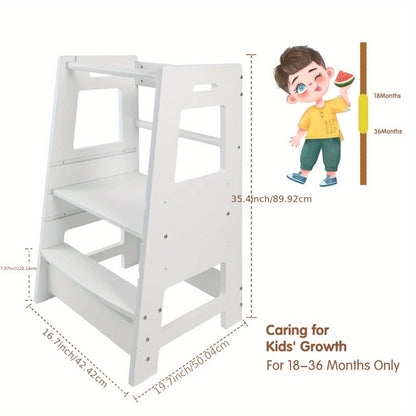 Toddler Stool Tower, Toddler Kitchen Stool, Kitchen Standing Helper Stool for Toddlers, Toddler Stool for Kitchen Counter, Learning Kitchen Tower for Toddlers, Helper Standing Tower Random Color