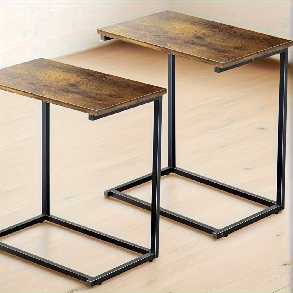 Adjustable Folding TV Tray Table with 6-Level Height & 3 Tilt Angles | Portable Sofa Side Table for Dining, Laptop, Bed, Living Room | Set of 2 or 1, Black