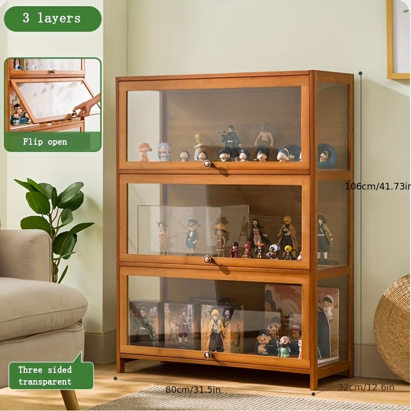 1pc Handmade Display Cabinet, Acrylic, Display Stand, Non-Glass, Cosmetics Shelf, Home Use