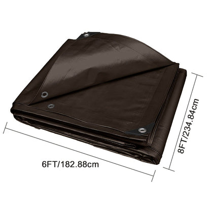Heavy Duty 16 Mil Brown Poly Tarp Waterproof UV Resistant Ripstop Tarpaulin with Grommets & Reinforced Edges – 1000D PVC Coating, 14 Sizes, Free US Shipping