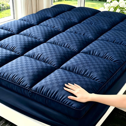 [Cooling Comfort Breathable] Queen Cooling Mattress Topper Suitable for Cooling Comfort Breathable Bed Cover, Soft Pillow Top Deep Pocket Mattress Pad Protector with Microfiber Cover, Machine Washable Temperature Regulation for Hot Sleepers, Layered